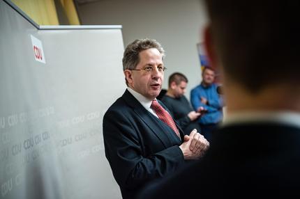 Hans-Georg Maaßen: Hans-Georg Maaßen (CDU) nimmt an einer Veranstaltung des CDU Kreisverbandes Saalekreis zum Thema „Wie sicher ist unsere Demokratie“ in Halle am 22.Januar 2020 teil.