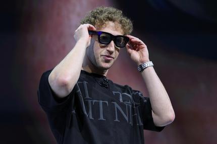 Mark Zuckerberg: Meta CEO Mark Zuckerberg presents Orion AR Glasses, as he makes a keynote speech during the Meta Connect annual event, at the company's headquarters in Menlo Park, California, U.S. September 25, 2024. REUTERS/Manuel Orbegozo