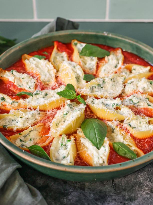 Conchiglioni mit Bärlauch-Ricotta: Muschelnudeln mit Bärlauch-Ricotta