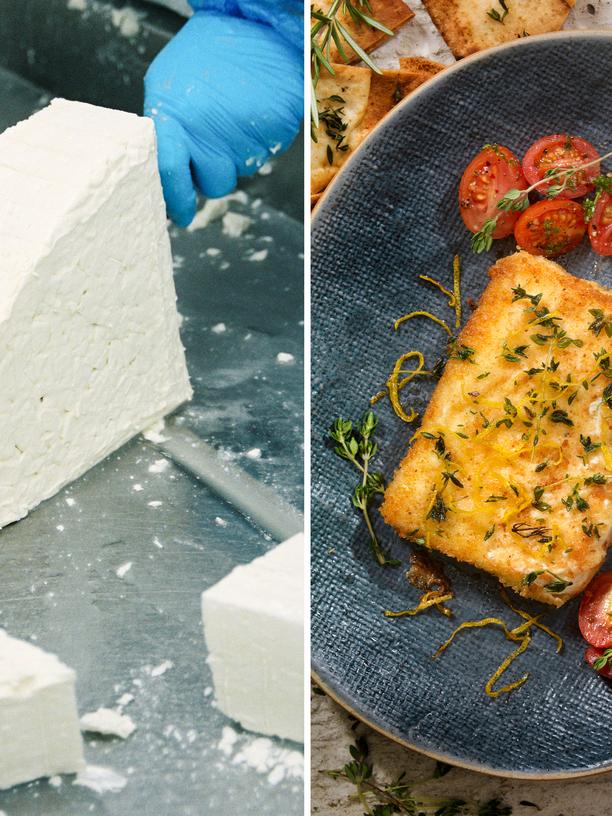 Feta-Saganaki mit griechischem Salat: Der bessere Grillkäse