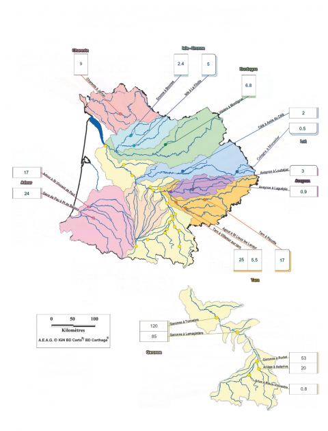 Carte 1. Les points de suivi des DODQ dans les années 1970