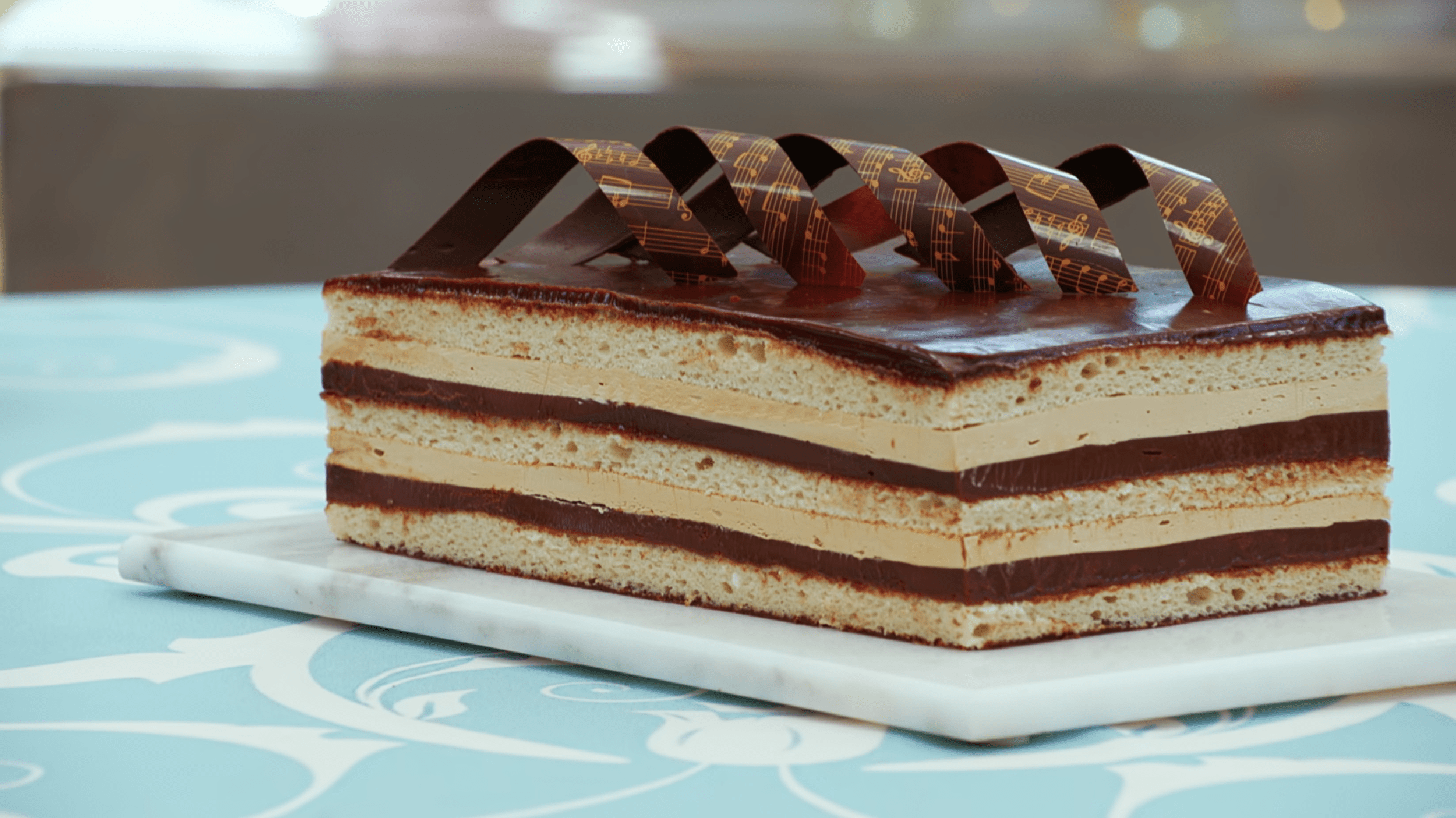 A perfect opera cake, from the show.