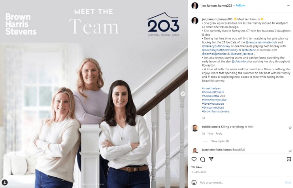 content marketing ideas - introduce your team - example on instagram