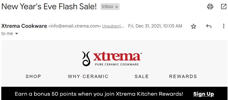 january email subject lines - example of an email with a value proposition