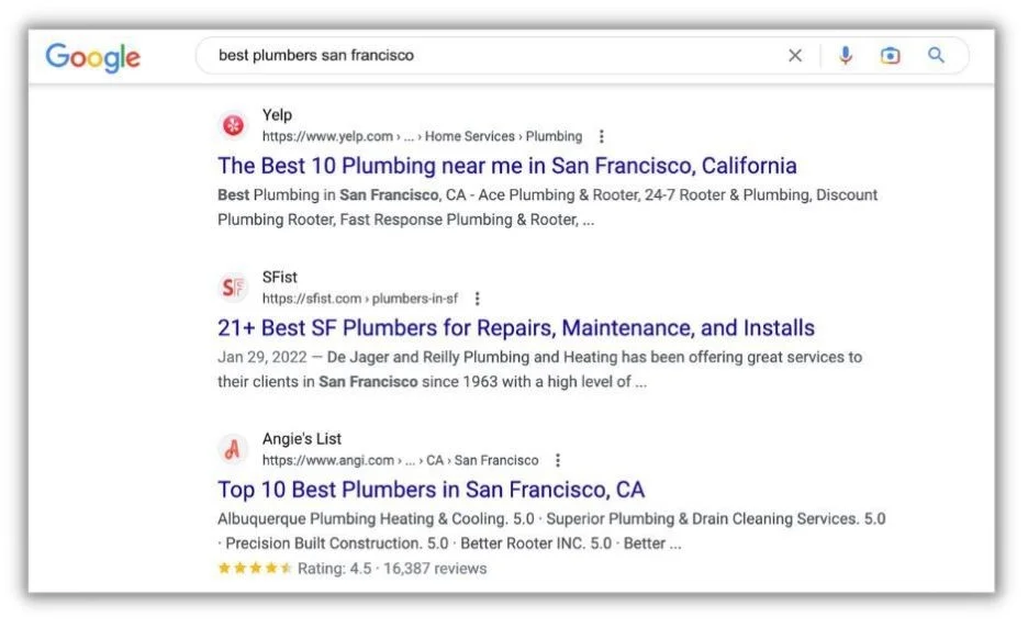 online presence - best plumber listings.