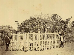 Fotografia de Augusto Riedel. Jazigo de Brandt em Lagoa Santa, [1868-1869]. Lagoa Santa (MG) / Biblioteca Nacional, 1868-1869