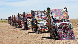 Cadillac Ranch is a public art installation and sculpture in Amarillo, Texas, U.S. It was created in 1974 by Chip Lord