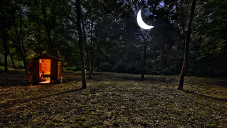 On the right side: Leonid Tishkov, May Private Moon (2003/2022) on the left one: Alvin Curran Gardening with John 1.1 (2006/2020), photo credit: Gino Di Paolo