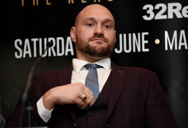 Boxing - Frank Warren and Tyson Fury Press Conference - Four Seasons Hotel, London, Britain - April 12, 2018 Tyson Fury during the press conference Action Images via Reuters/Tony O'Brien