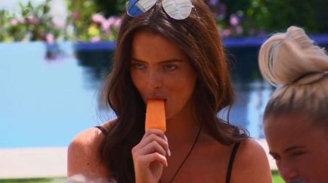 Maura eating an ice lolly on Love Island