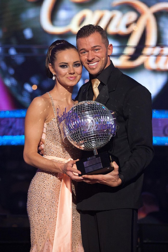 Television Programme: Strictly Come Dancing with Kara Tointon and Artem Chigvintsev. Kara Tointon and Artem Chigvintsev winning tonight's Strictly Come Dancing final Handout photo issued by the BBC PRESS ASSOCIATION Photo. Picture date: Saturday December 18, 2010. See PA story SHOWBIZ Strictly. Photo credit should read: Guy Ley/PA Wire NOTE TO EDITORS: This handout photo may only be used in for editorial reporting purposes for the contemporaneous illustration of events, things or the people in the image or facts mentioned in the caption. Reuse of the picture may require further permission from the copyright holder.