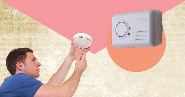 carbon monoxide alarm on colourful background