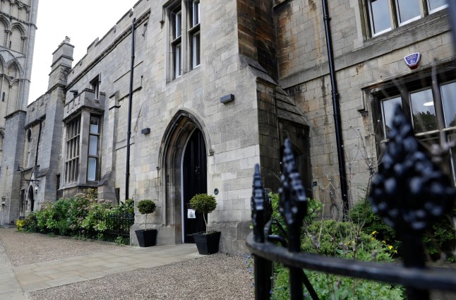 PETERBOROUGH, ENGLAND - MAY 18: Peterborough Cathedral's Knights Chamber which is being used as a Nightingale Court on May 18, 2021 in Peterborough, England. Ten cities in the UK opened temporary courts nicknamed "Nightingale Courts" after the emergency hospitals that were built to accommodate Covid patients. The courts will help to clear the backlog of court case accumulated during the Coronavirus Pandemic. (Photo by Darren Staples/Getty Images)