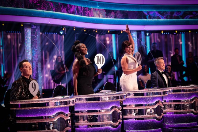 Motsi Mabuse hair week 7 Saturday 6th November 2021. Programme Name: Strictly Come Dancing 2021 - TX: 06/11/2021 - Episode: n/a (No. n/a) - Picture Shows: ++LIVE SHOW++ Craig Revel Horwood, Motsi Mabuse, Shirley Ballas, Anton Du Beke - (C) BBC - Photographer: Guy Levy Strictly Come Dancing BBC1.