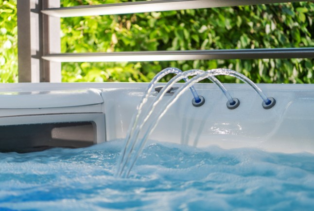 Hot Tub hot tub Fountain and Skimmer Close Up