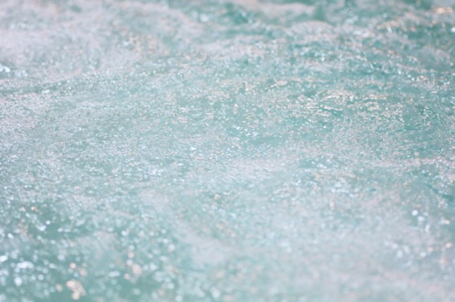 Water Bubbling in a hot tub, Close-Up