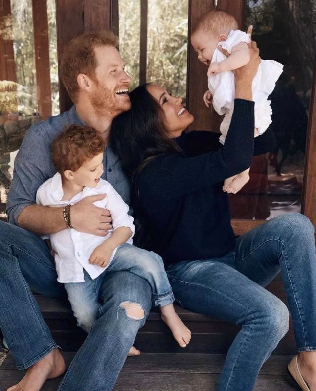 The first picture of the Duke and Duchess of Sussex's daughter Lilibet has been released in a Christmas card on Dec 23, 2021. The image shows Harry hugging their son Archie, as Meghan raises Lilibet into the air. The picture was taken by Alexi Lubomirski this summer at the couple's home in Santa Barbara, California. A message on the card reads: This year 2021, we welcomed our daughter Lilibet, to the world. Archie made us a 'Mama' and 'Papa', and Lilibet made us a family. Alexi Lubomirski/Duke and Duchess of Sussex