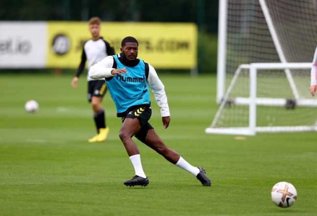 SOUTHAMPTON, ENGLAND - SEPTEMBER 06: Ainsley Maitland-Niles during a Southampton FC training session at the Staplewood Campus on September 06, 2022 in Southampton, England. (Photo by Matt Watson/Southampton FC via Getty Images)