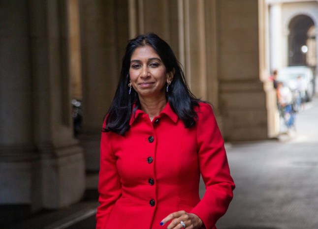 Mandatory Credit: Photo by Tayfun Salci/ZUMA Press Wire/REX/Shutterstock (13371243f) Secretary of State for the Home Department SUELLA BRAVERMAN is seen arriving in Downing Street for the first cabinet meeting in Liz Truss government. Liz Truss cabinet meet for the first time, London, England, United Kingdom - 07 Sep 2022