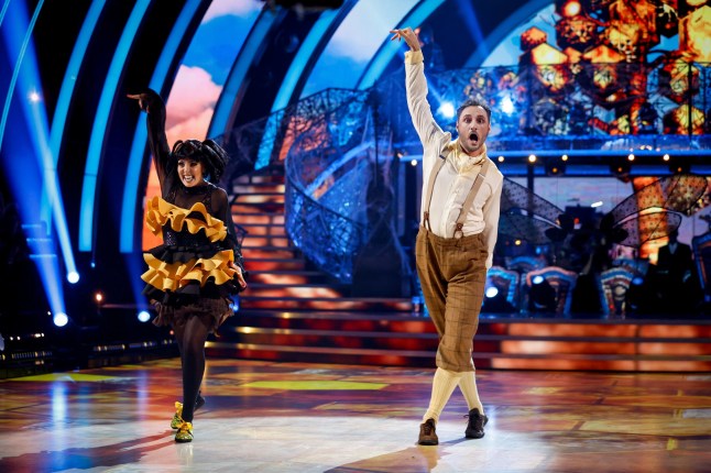 For use in UK, Ireland or Benelux countries only BBC handout photo of Amy Dowden and James Bye during the live show of Strictly Come Dancing on BBC1. Issue date: Saturday October 29, 2022. See PA story SHOWBIZ Strictly. Photo credit should read: Guy Levy/BBC/PA Wire NOTE TO EDITORS: Not for use more than 21 days after issue. You may use this picture without charge only for the purpose of publicising or reporting on current BBC programming, personnel or other BBC output or activity within 21 days of issue. Any use after that time MUST be cleared through BBC Picture Publicity. Please credit the image to the BBC and any named photographer or independent programme maker, as described in the caption.