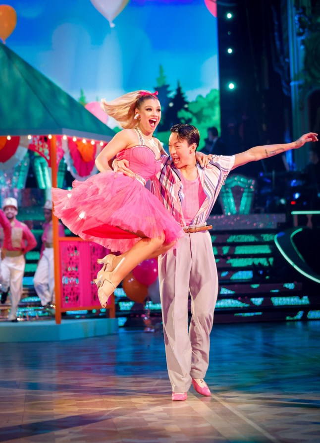 For use in UK, Ireland or Benelux countries only BBC handout photo of Mollie Rainford and Carlos Gu during the live show of Strictly Come Dancing on BBC1. Picture date: Saturday November 19, 2022. See PA story SHOWBIZ Strictly. Photo credit should read: Guy Levy/BBC/PA Wire NOTE TO EDITORS: Not for use more than 21 days after issue. You may use this picture without charge only for the purpose of publicising or reporting on current BBC programming, personnel or other BBC output or activity within 21 days of issue. Any use after that time MUST be cleared through BBC Picture Publicity. Please credit the image to the BBC and any named photographer or independent programme maker, as described in the caption.