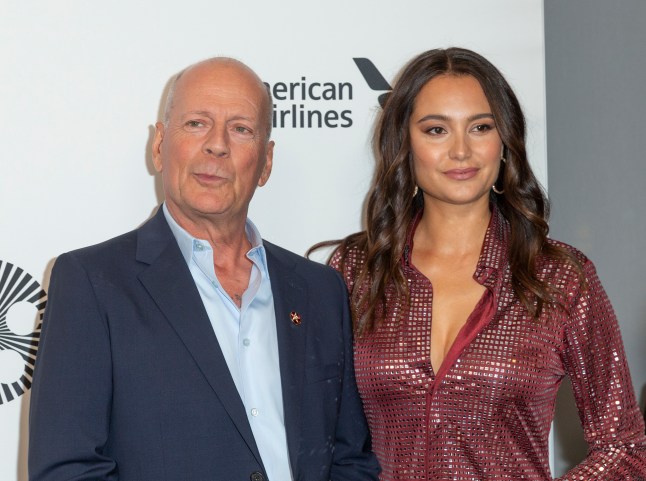 Bruce Willis and Emma Heming Willis wearing dress by Bottega