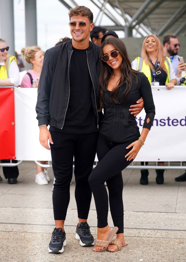 Love Island contestants Luca Bish and Gemma Owen arrive at Stansted Airport in Essex. Picture date: Wednesday August 3, 2022. PA Photo. See PA story SHOWBIZ LoveIsland. Photo credit should read: Yui Mok/PA Wire