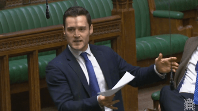 Conservative MP Luke Evans reads out a speech written by AI (Credit: Parliament TV)