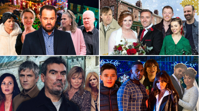 Christmas soap spoilers: Lola Pearce, Janine Butcher, Mick Carter, Linda Carter and Phil Mitchell in EastEnders, Roy Cropper, Fiz Stape, Tyrone Dobbs, Daniel Osbourne, Daisy Midgeley and Griff Reynolds in Coronation Street, Chas, Caleb and Cain Dingle, Kim Tate and Bernice Blackstock in Emmerdale, Bobby Costello, Felix Westwood, Nancy Osborne, Prince McQueen, Mercedes McQueen and Olivia Bradshaw in Hollyoaks