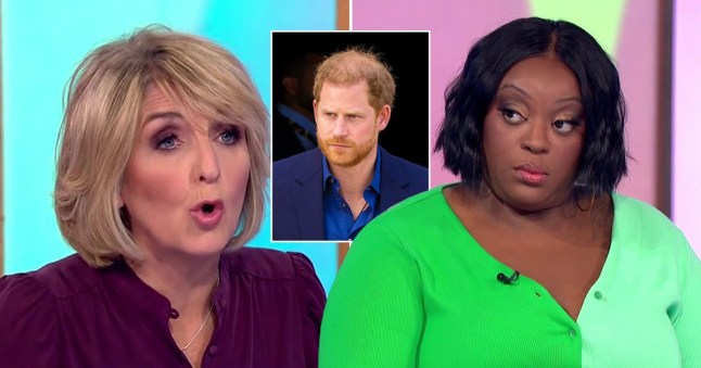 Kaye Adams embroiled in awkward debate with Judi Love over Prince Harry: 'I think he's a strange race campaigner' ITV1|Backgrid