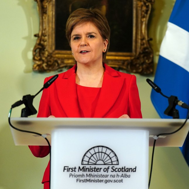 Nicola Sturgeon speaking during a press conference at Bute House in Edinburgh where she announced she will stand down as First Minister of Scotland. Picture date: Wednesday February 15, 2023. PA Photo. See PA story POLITICS Sturgeon. Photo credit should read: Jane Barlow/PA Wire