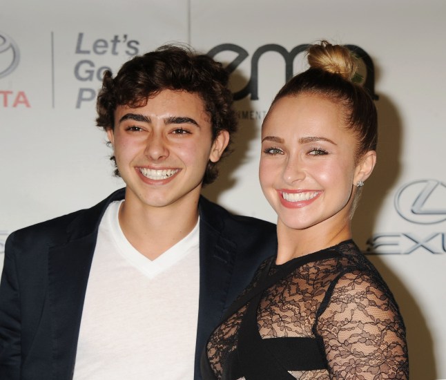 BURBANK, CA- OCTOBER 19: Actress Hayden Panettiere (R) and brother Jansen Panettiere arrive at the 2013 Environmental Media Awards at Warner Bros. Studios on October 19, 2013 in Burbank, California.(Photo by Jeffrey Mayer/WireImage)