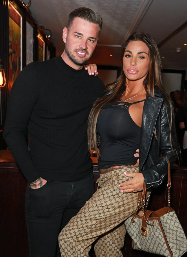 LONDON, ENGLAND - APRIL 13: Carl Woods and Katie Price attend the press night after party for "Vardy vs Rooney: The Wagatha Christie Trial" at St Martin's House on April 13, 2023 in London, England. Pic Credit: Dave Benett