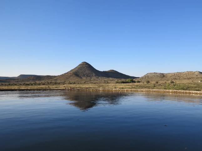 The field location where the Inostrancevia were found (a farm called Nooitgedacht in the Free State Province of South Africa's Karoo Basin). See SWNS story SWSCpredator *EMBARGOED UNTIL 16.00 BST, MON MAY 22 (11.00 ET)* A fearsome sabre-toothed beast the size of a tiger with skin like a rhino was "top predator" in what is now South Africa before going extinct 250 million years ago. The creature called Inostrancevia had trekked 7,000 miles to take control of the territory, reveals new research. Fossils show a scramble for dominance leading up to ?the Great Dying? 252 million years ago when Earth experienced a devastating mass extinction, say scientists. Massive volcanic eruptions triggered catastrophic climate change, killing off nine out of every 10 species and eventually setting the stage for the dinosaurs.