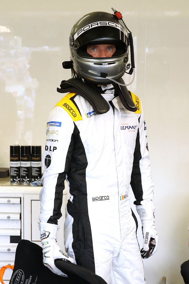 LE MANS, FRANCE - JUNE 10: Michael Fassbender during the 100th anniversary of the 24 Hours of Le Mans at the Circuit de la Sarthe June 10, 2023 in Le Mans, France. (Photo by Marc Piasecki/Getty Images)