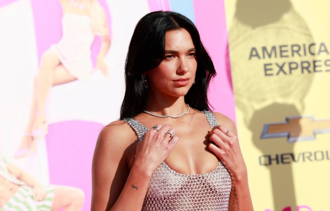 English singer-songwriter Dua Lipa arrives for the world premiere of "Barbie" at the Shrine Auditorium in Los Angeles, on July 9, 2023. (Photo by Michael Tran / AFP) (Photo by MICHAEL TRAN/AFP via Getty Images)