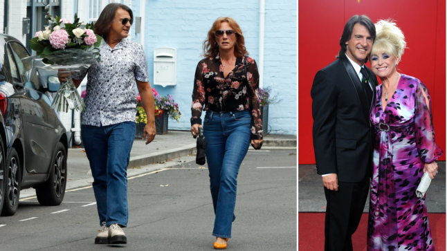 Scott Mitchell pictured alongside his new partner, Tanya Franks, and a picture of him and Barbara Windsor