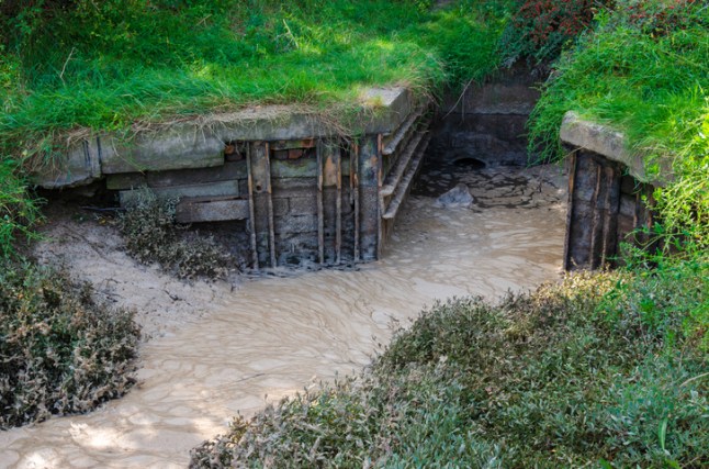 Water pollution from an outflow