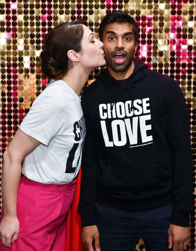 LONDON, ENGLAND - NOVEMBER 02: (FOR EVENING STANDARD USE ONLY) Nicola Thorp (L) and Nikesh Patel attend the opening of the annual Choose Love shop for Help Refugees on November 02, 2022 in London, England. Pic Credit: Dave Benett