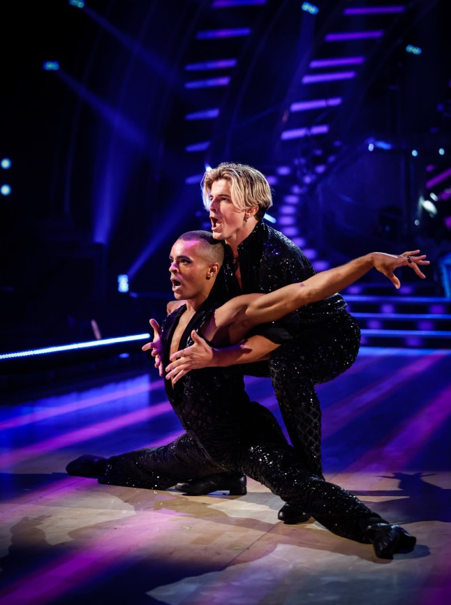 EMBARGOED TO 2035 SATURDAY SEPTEMBER 23 For use in UK, Ireland or Benelux countries only Undated BBC handout photo of Layton Williams and Nikita Kuzmin during the dress rehearsal for their appearance on the live show on Saturday for BBC1's Strictly Come Dancing. Issue date: Saturday September 23, 2023. PA Photo. See PA story SHOWBIZ Strictly. Photo credit should read: Guy Levy/BBC/PA Wire NOTE TO EDITORS: Not for use more than 21 days after issue. You may use this picture without charge only for the purpose of publicising or reporting on current BBC programming, personnel or other BBC output or activity within 21 days of issue. Any use after that time MUST be cleared through BBC Picture Publicity. Please credit the image to the BBC and any named photographer or independent programme maker, as described in the caption.