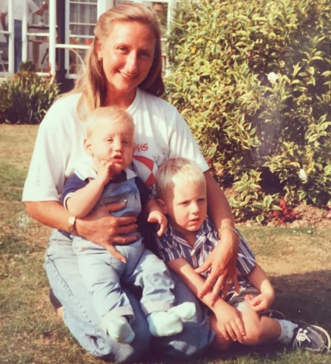 Gareth Locke with mum Margaret and brother Drew