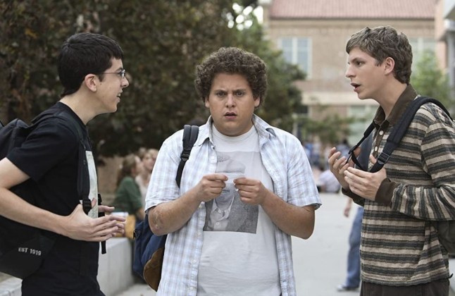 Michael Cera, Jonah Hill, and Christopher Mintz-Plasse in Superbad (2007)