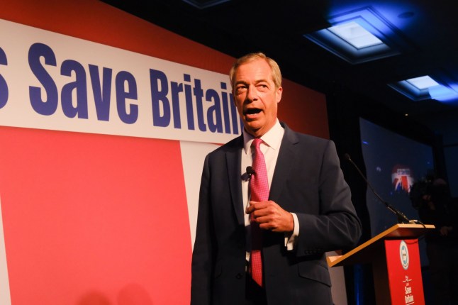 Mandatory Credit: Photo by Matthew Chattle/Shutterstock (14140335l) The Reform Party Conference in London. Nigel Farage. Reform Party Conference, London, UK. - 7 Oct 2023.