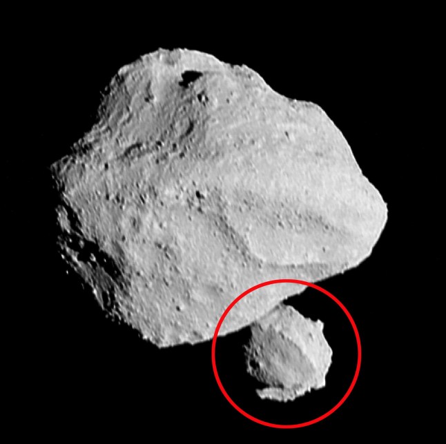 November 1 2023 image shows the ???moonrise??? of the bonus satellite as it emerges from behind asteroid Dinkinesh as seen by the Lucy Long-Range Reconnaissance Imager (L???LORRI), one of the most detailed images returned by NASA???s Lucy spacecraft during its flyby of the asteroid binary. This image was taken within a minute of closest approach, from a range of approximately 270 miles (430 km). From this perspective, the satellite is behind the primary asteroid. Photo released November 3 2023. See SWNS story SWMRlucy. A spacecraft named after a Beatles song got a surprise this week when it found a bonus mini asteroid. On Wednesday (1 Nov), NASA???s Lucy spacecraft flew by its target: a half-mile-wide asteroid named Dinkinesh. However, the research team were met with the "exciting" discovery of a smaller space rock nearby. The encounter primarily served as an in-flight test of the spacecraft, specifically focusing on testing the system that allows Lucy to autonomously track an asteroid as it flies past at 10,000 mph, referred to as the terminal tracking system. The mission is named after Lucy, a 3.2 million-year old fossil skeleton of a human ancestor discovered in Ethiopia in 1974. The find was nicknamed after the 1967 Beatles song "Lucy in the Sky with Diamonds".