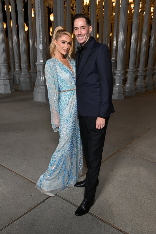 LOS ANGELES, CALIFORNIA - NOVEMBER 04: (L-R) Paris Hilton and Carter Reum attend the 2023 LACMA Art+Film Gala, Presented By Gucci at Los Angeles County Museum of Art on November 04, 2023 in Los Angeles, California. (Photo by Michael Kovac/Getty Images for LACMA)