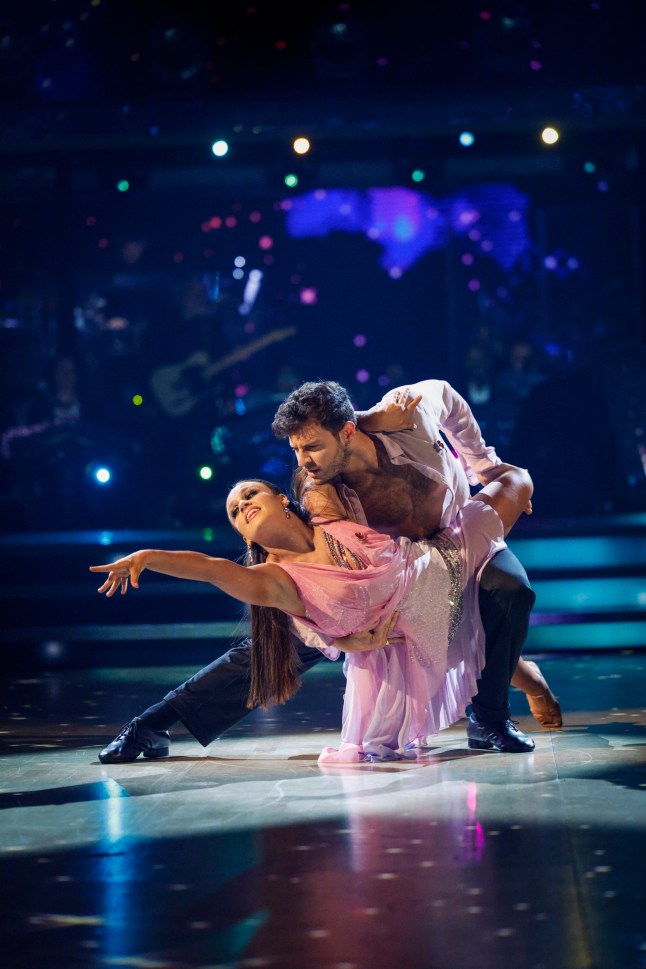 For use in UK, Ireland or Benelux countries only BBC handout photo of Ellie Leach and Vito Coppola during their appearance on the live show on Saturday for BBC1's Strictly Come Dancing. Issue date: Saturday November 11, 2023. PA Photo. See PA story SHOWBIZ Strictly. Photo credit should read: Guy Levy/BBC/PA Wire NOTE TO EDITORS: Not for use more than 21 days after issue. You may use this picture without charge only for the purpose of publicising or reporting on current BBC programming, personnel or other BBC output or activity within 21 days of issue. Any use after that time MUST be cleared through BBC Picture Publicity. Please credit the image to the BBC and any named photographer or independent programme maker, as described in the caption.