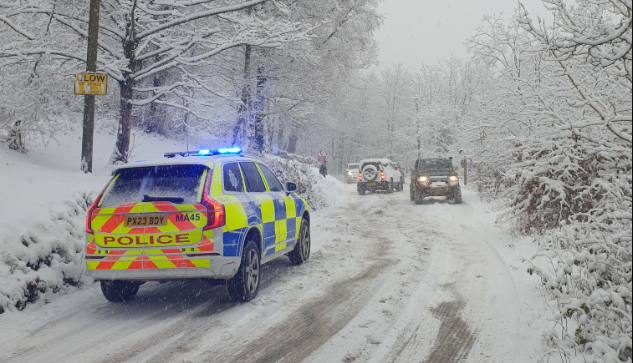 Heavy snow fell across parts of the UK on Saturday - and Sunday is set to be another freezing cold day (Picture: X/CumbriaRoadsPol)