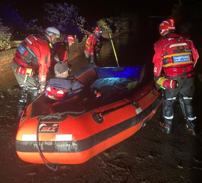 Emergency services evacuate the mass flooding of Primrose Hill Residential Park in Charlton Adam, Somerset. Photo released December 5 2023. See SWNS story SWLNflood.