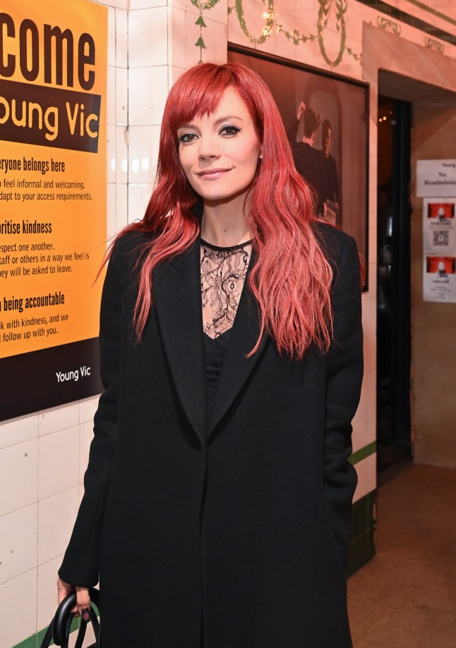 LONDON, ENGLAND - DECEMBER 05: Lily Allen attends the press night after party for "The Homecoming" at The Young Vic on December 05, 2023 in London, England. (Photo by Alan Chapman/Dave Benett/Getty Images)