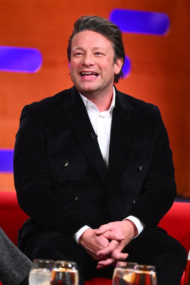 EDITORIAL USE ONLY Jamie Oliver during the filming for the Graham Norton Show at BBC Studioworks 6 Television Centre, Wood Lane, London, to be aired on BBC One on Friday evening. Picture date: Thursday December 7th, 2023. Photo credit: Matt Crossick/PA Wire